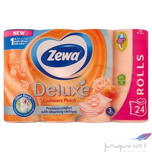 Toalettpapír 3 2 rétegű kistekercses 24 tekercs ZEWA Deluxe barack