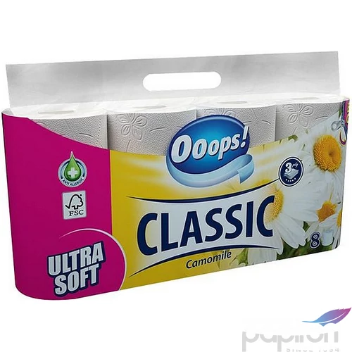 Toalettpapír 3 2 rétegű kistekercses 8 tekercs OOOPS Classic kamilla