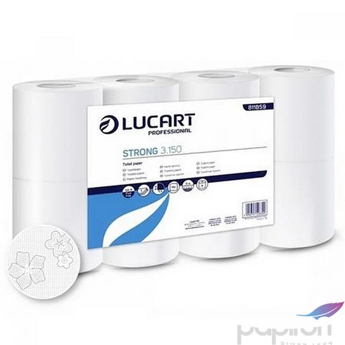 Toalettpapír 3 2 rétegű kistekercses 8 tekercses LUCART Strong 3.150 fehér