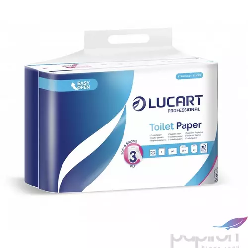 Toalettpapír 3 rétegű 140 lap/tekercs 100 % cellulóz hófehér 24 tekercs/csomag 3.24 Strong Lucart