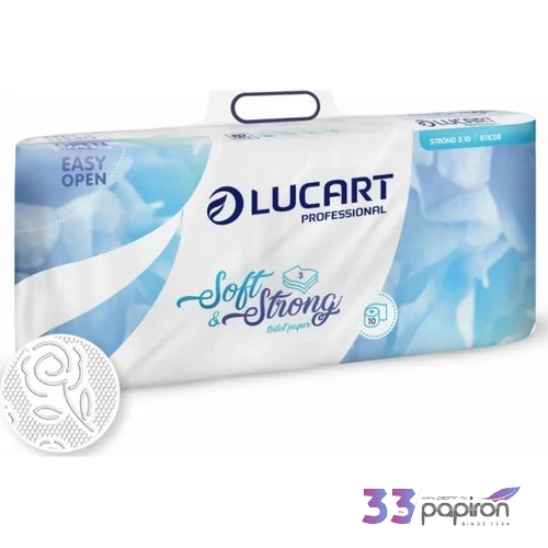 Toalettpapír Lucart 3 rétegű, kistekercses, 10 tekercs, fehé
