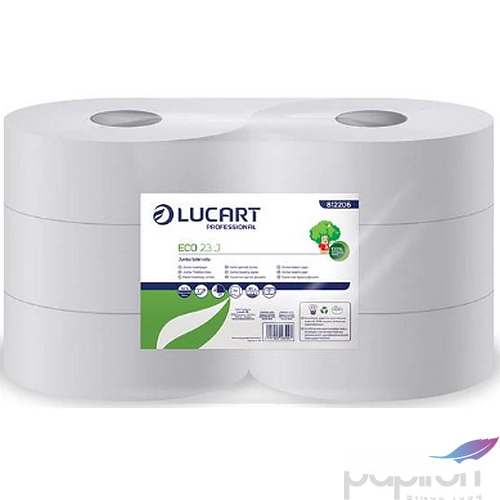 Toalettpapír Lucart Eco 23cm 2 rétegű, 165m, fehér, 6db/csom UBC12