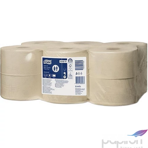 Toalettpapír T2 rendszer 2 2 rétegű 19cm Advanced TORK Mini Jumbo natúr