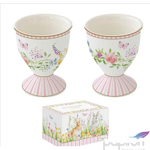 Tojástartó szett 2db-os porcelán - Happy Easter 6,5cm