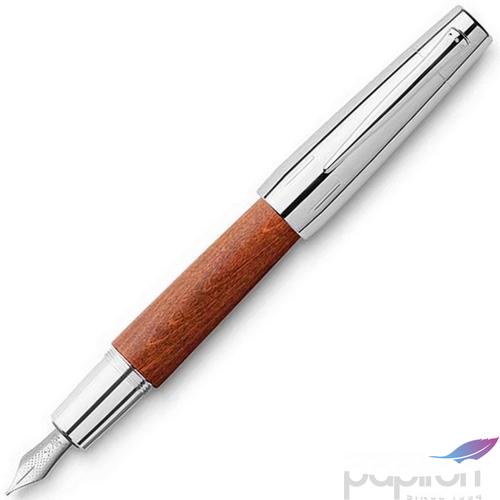 Faber-Castell töltőtoll E-motion -B- króm/fa barna 148203