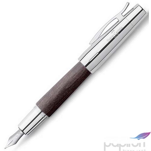 Faber-Castell töltőtoll E-motion -F- króm/fa fekete 148221