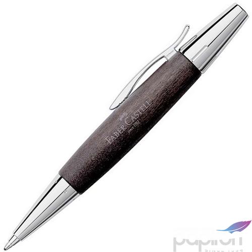 Faber-Castell golyóstoll E-motion króm/fa fekete csavar mechanikával 148383