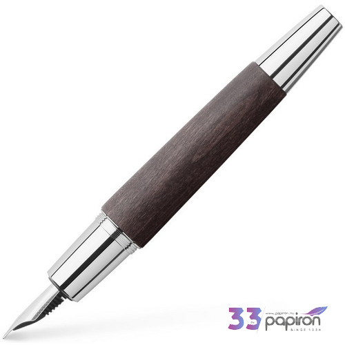 Faber-Castell töltőtoll E-motion -M- króm/fa fekete 148220