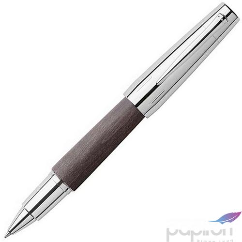 Faber-Castell rollertoll E-motion króm/fa fekete tintás toll 148225