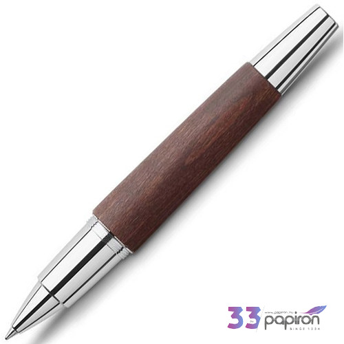 Faber-Castell rollertoll E-motion króm/fa sötétbarna tintás toll 148215