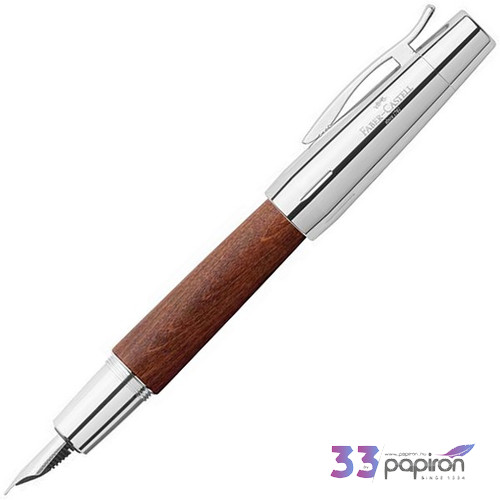 Faber-Castell töltőtoll E-motion -M- króm/fa barna 148200