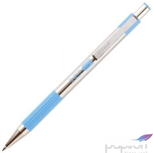 Toll Zebra F-301 0,7mm pasztell kék tolltest/kék színű tinta nyomógombos golyóstoll Tollbetét: F-07
