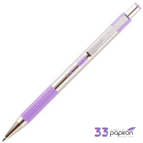 Toll Zebra F-301 0,25mm pasztell lila tolltest/kék színű tinta nyomógombos golyóstoll