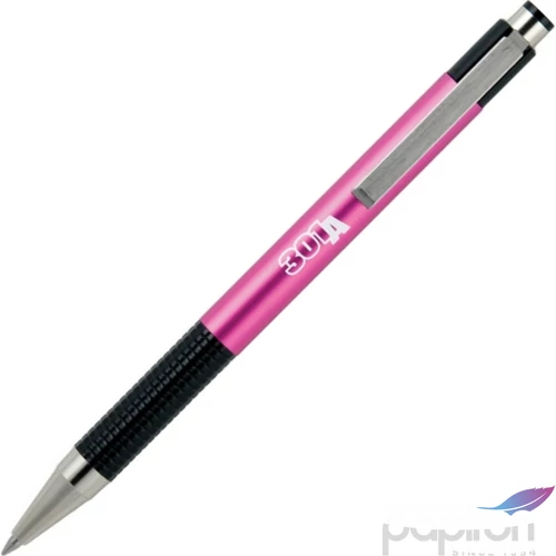 Toll Zebra F-301A 0,7mm metál pink tolltest/kék színű tinta nyomógombos golyóstoll Tollbetét: F-07