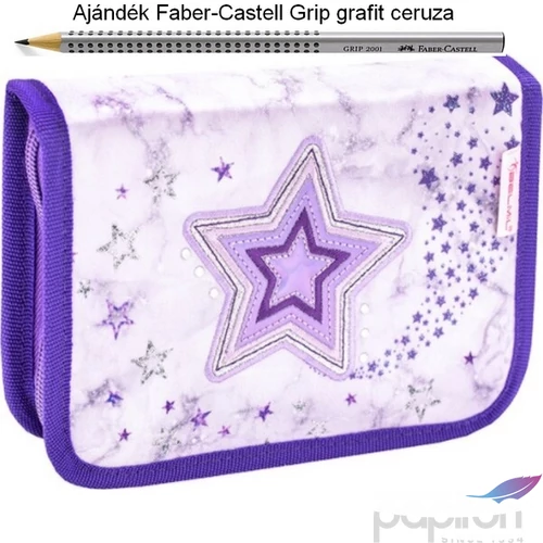 Tolltartó Belmil kihajtható 21 Classy Shining Star Purple-Csillagos 335-74 Pencil Case 14x20,5x3,5cm
