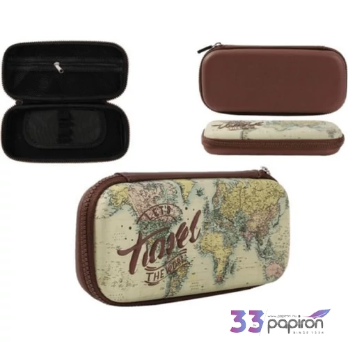 Tolltartó körzippes 3D Old Map, 3D  vízhatlan anyagból 23x10x4,5cm