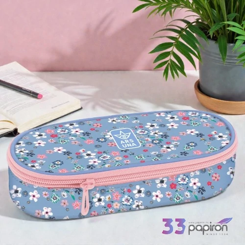 Tolltartó nagy Ars Una 24' Körzippes Pearl Blossom blue (5376) 24 54940863 Egyrekeszes zsebbel és írószert