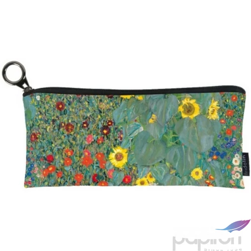 Tolltartó hengeres 19x1,5x9cm, polyester, Klimt: Kert napraforgókkal
