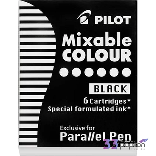 Töltőtoll patron Pilot Parallel Pen fekete 6db Írószerek PILOT IC-P3-S6-B