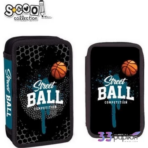 Töltött tolltartó 2 emeletes Street ball