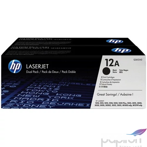 Toner lézer HP2612D Q2612A fekete 2X2k HP