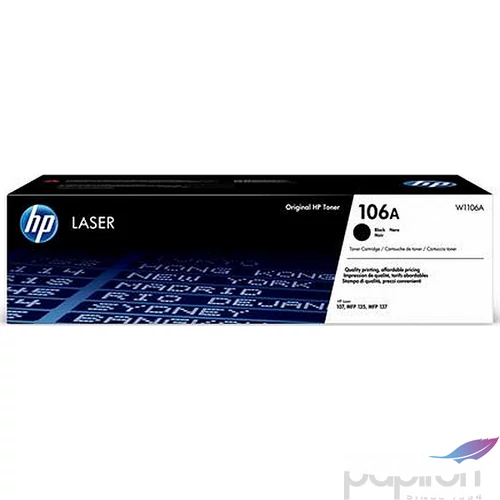 Toner lézer HP lézer, W1106A HP 106A, fekete, 1k