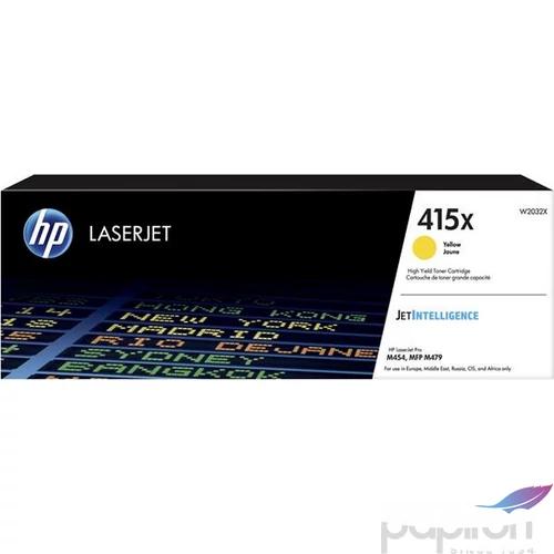 Toner lézer HP lézer, W2032X HP 415X, sárga, 6k