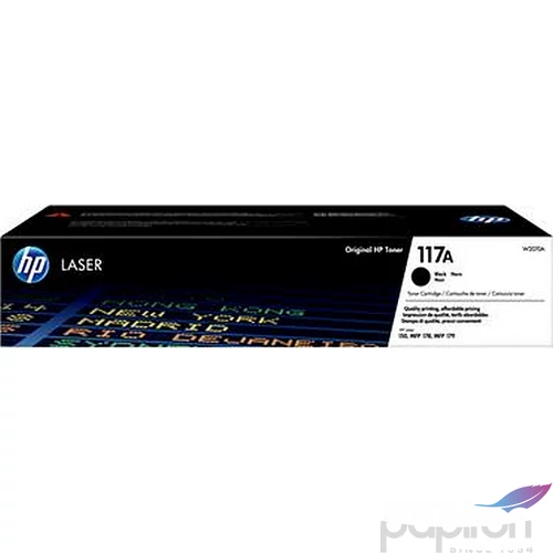 Toner lézer HP lézer, W2070A HP 117A, fekete, 1k