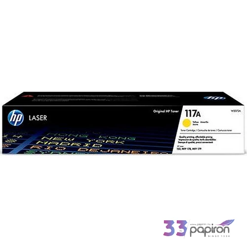 Toner lézer HP lézer, W2072A HP 117A, sárga, 0,7k