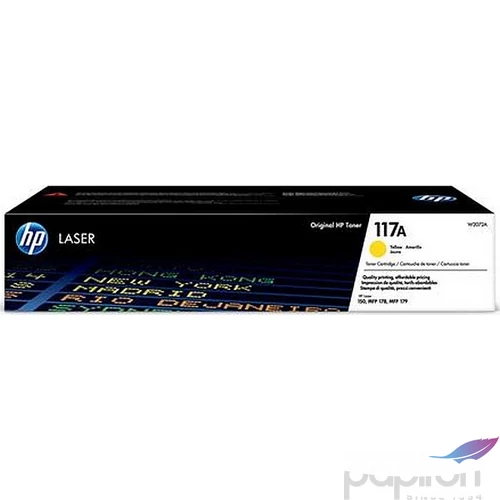 Toner lézer HP lézer, W2072A HP 117A, sárga, 0,7k