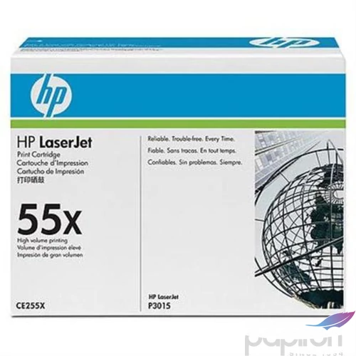 Toner lézer HPCE255X CE255X fekete 12.5k HP