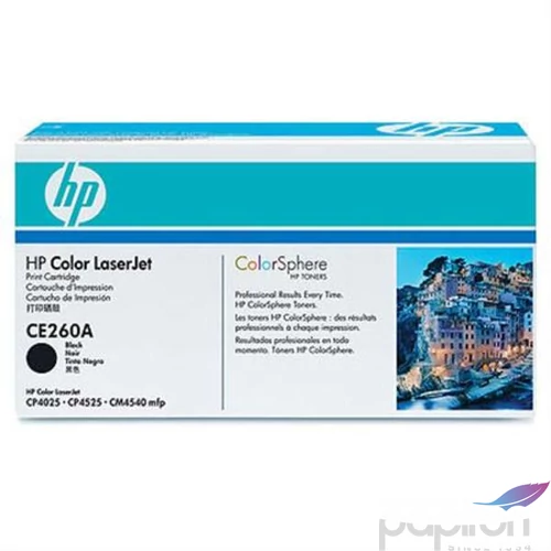 Toner lézer HPCE260A CE260A fekete 8.5k HP