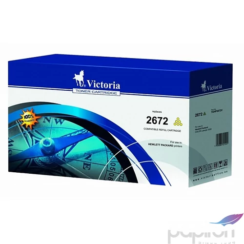 Toner Victoria Q2672 sárga lézer HP Nr.2672Y 4K, 4000old.