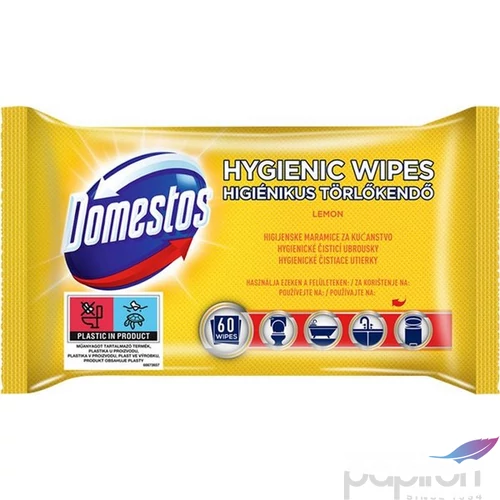 Törlőkendő nedves univerzális Domestos citrom 60db-os KHT477