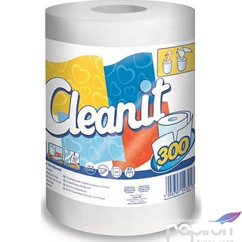 Törlőkendő tekercses Lucart, 2 rétegű univerzális Cleanit 300 fehér
