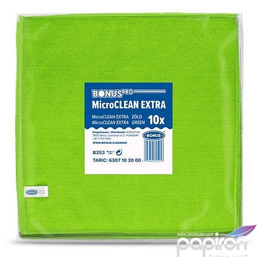 Törlőkendő univerzális 10db 40x40cm BONUS MicroCLEAN Extra zöld