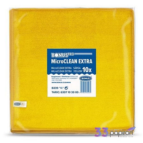 Törlőkendő univerzális 10db 40x40cm BONUS MicroCLEAN Extra sárga