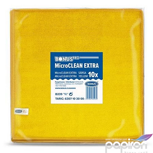 Törlőkendő univerzális 10db 40x40cm BONUS MicroCLEAN Extra sárga