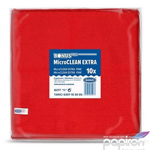 Törlőkendő univerzális 10db 40x40cm BONUS MicroCLEAN Extra piros