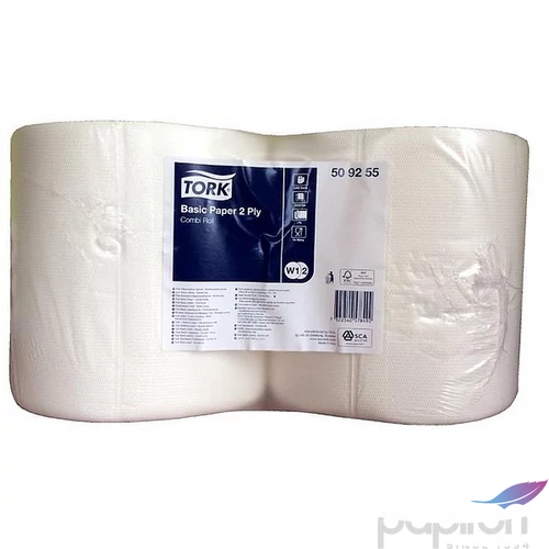 Törlőpapír tekercses 25cm átmérő 2 2 rétegű W2 rendszer TORK Általános fehé