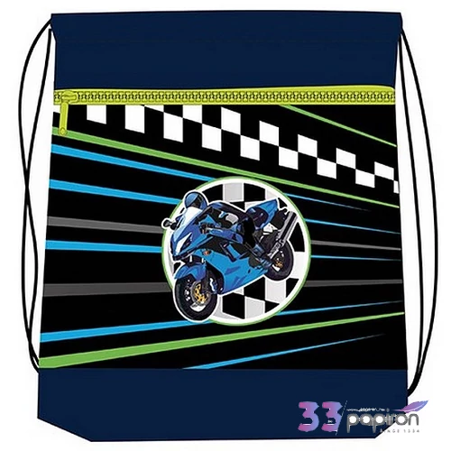 Tornazsák Belmil 25 Superbike 2 motoros, motor mintás 336-91 43x45cm hálós sportzsák Gym Bag