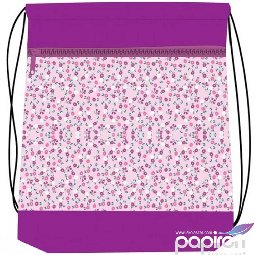 Tornazsák Belmil 20 Very Chic virágos, rózsaszín 336-91 43x45cm hálós sportzsák Gym Bag