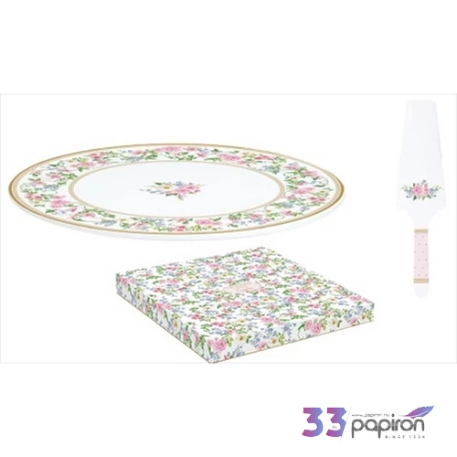 Tortatál porcelán 32cm dobozban,Garden Joy dobozban