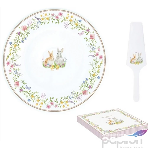 Tortatál porcelán 32cm, Happy Easter dobozban