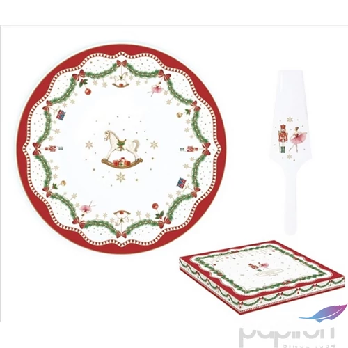 Tortatál porcelán 32cm Magie de Noel dobozban