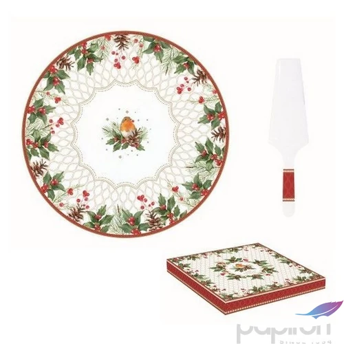 Tortatál Porcelán karácsonyi 32cm, Christmas Berries dobozban