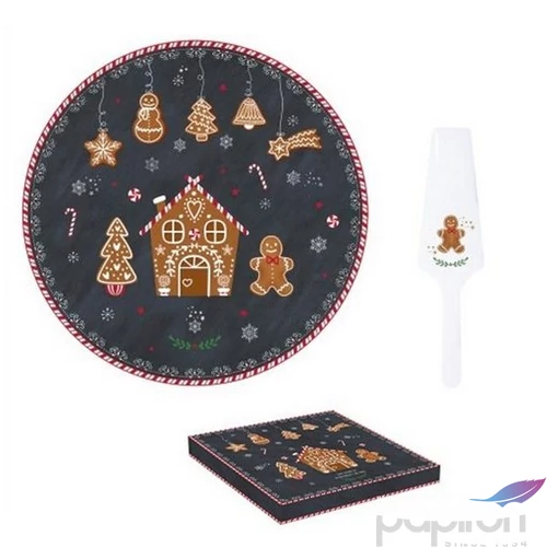 Tortatál Porcelán karácsonyi 32cm, Gingerbread dobozban