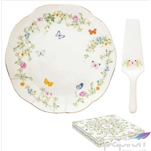 Tortatál Porcelán lapáttal 32cm Dancig Butterflies dobozban