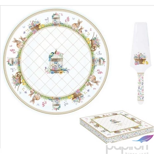 Tortatál Porcelán lapáttal Spring Bloom dobozban