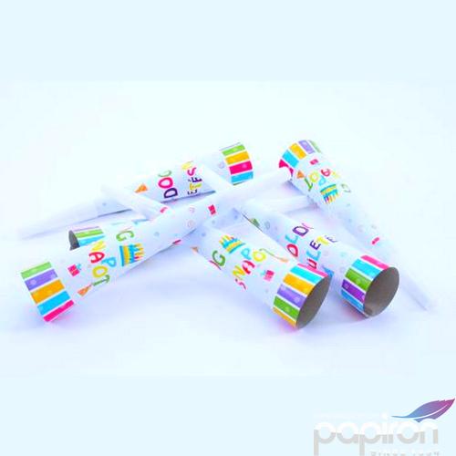 Party trombita Boldog Szülinap Születésnapot II. 19cm 6db/csomag
